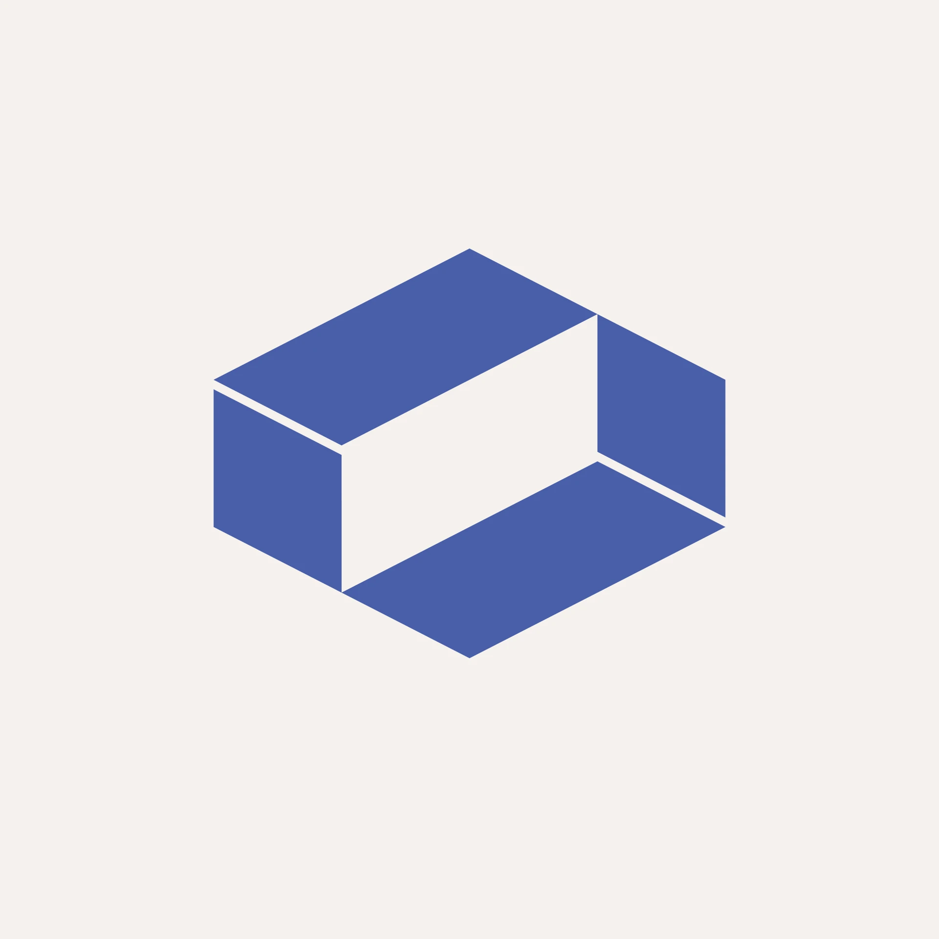 Bildmarke von Studio Hartensteiner als reduzierte, räumlich wirkende Form.