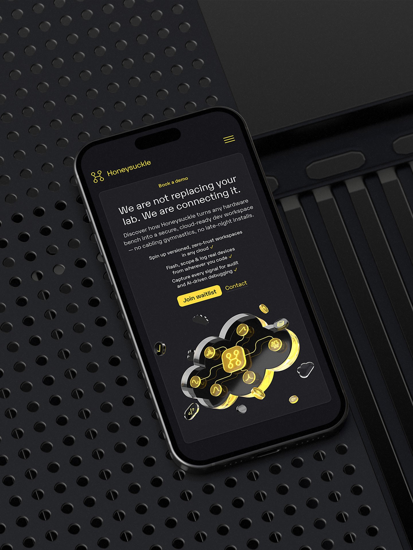 Call-to-Action-Sektion der Honeysuckle-Website in Mobile-Darstellung auf einem Smartphone.
